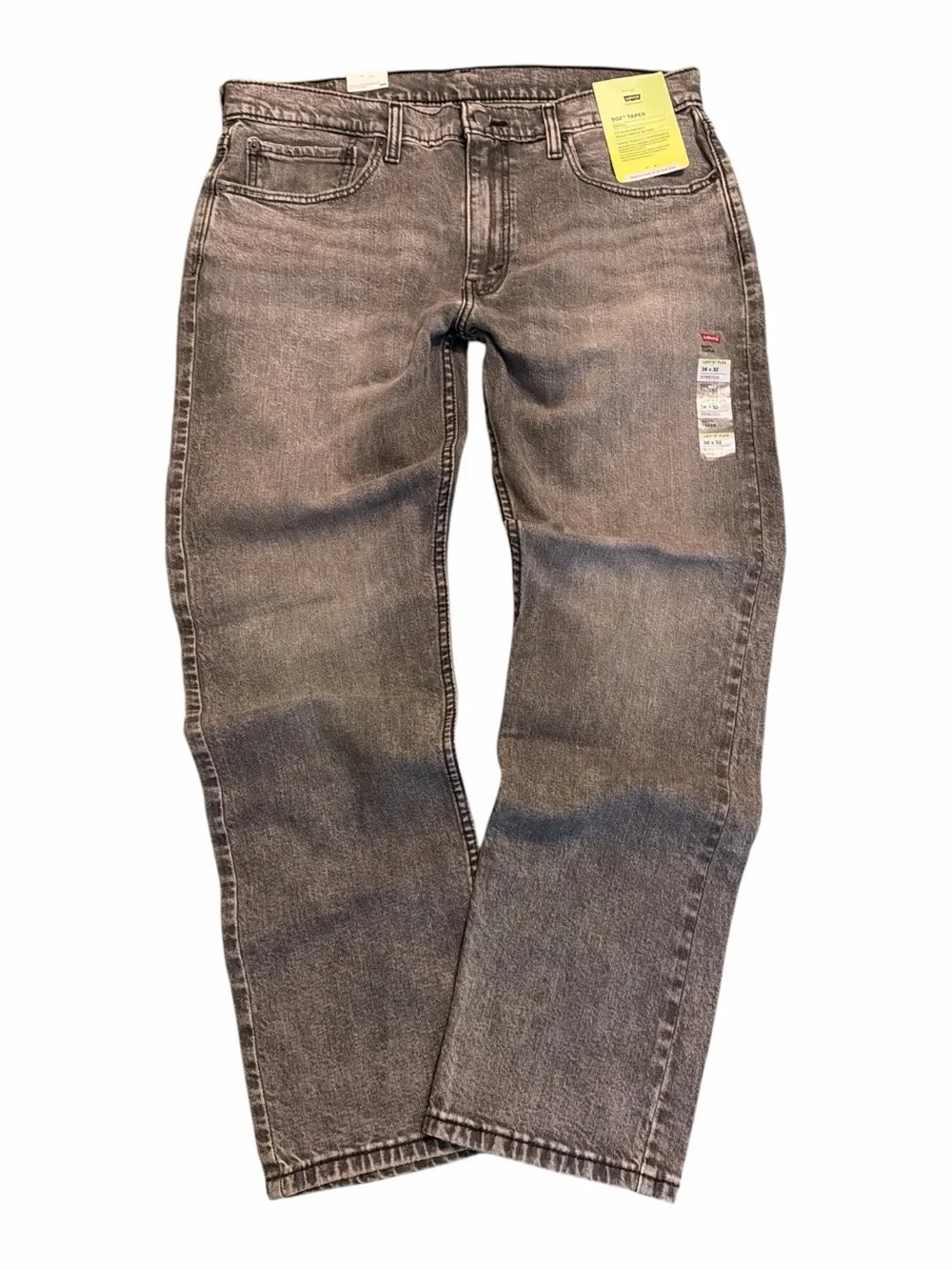 Levi’s 502 taper new with tags men’s straight leg fit gray flex stretch denim 36